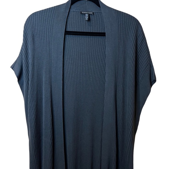 Eileen Fisher Cardigan Sweater Duster Kimono S/M P/M - Picture 6 of 8